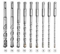 Coffret 9 Forets + Burins SDS-Plus pour Perforateur, pour Percage Pierre Béton Brique Carrelage
