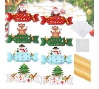 Coffret à Argent de Noël pour Argent Liquide 8 Pièces Coffret Accessoires | Avec 40 Sachets Transparents, 8 Cartes Boîte De Billets Extractible Pour Adultes Fête Des Vacances Maison Bure