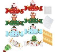 Coffret à Argent de Noël pour Argent Liquide 8 Pièces Coffret Accessoires | Avec 40 Sachets Transparents Et 8 Cartes Boîte À Tirer Billets Pour Adultes Fête Des Vacances Maison Bureau