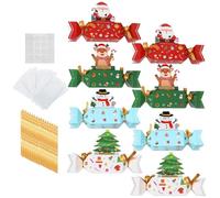 Coffret à Argent de Noël pour Argent Liquide 8 Pièces Support Drôle Pour | Avec 40 Sachets Transparents et 8 Cartes Coffret de Billets Pour Adultes Fête Des Vacances Maison Bur