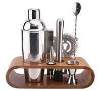 Coffret à Cocktail 7 Pièces + Support en Bambou - CONCOCKT - ALTOBUY Gris