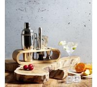Coffret à cocktail - cook concept - support bambou - argent et marron