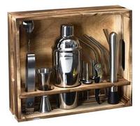 Coffret à Cocktail en bois avec 15 Accessoires - BLOODYMARY - ALTOBUY Transparent