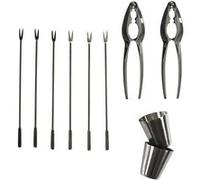 Coffret à crustacés 10 pièces en acier inoxydable - - ALTOBUY Gris