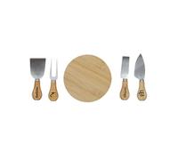 Coffret à fromages planche en hévéa et 4 couteaux