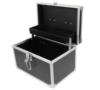 Coffret à Outils Portable Noir, Plateau Accès Rapide pour techniciens | Alliage D’Aluminium et Panneau Dense, 24x16x16cm, pour Soins Ongulaires, Embouts, Spas ou Salons
