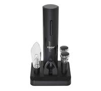 Coffret à Vin avec Support "5 Accessoires" 30cm Noir