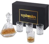 Coffret à whisky 5 pièces comprenant des verres de 330 ml et une carafe transparente de 650 ml