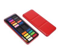 Coffret Aquarelle Compact 18 Couleurs pour Débutants et Artistes | Peinture Solide, Application Polyvalente, Riche Sélection de Tons, Pinceau Inclus, Boîte Portable pour Voyage