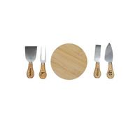 - Coffret avec planche et couteaux à fromage - Beige