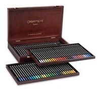 CARAN D`ACHE Crayons de couleur pour aquarelle artistique "Museum", 76 couleurs, hexagonal, boîte en bois, 3510.476