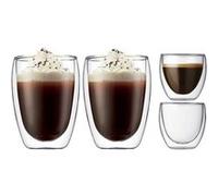 Bodum Verres double paroi Pavina 4 pièces – Verre thermique 350/80 ml – Latte & Espresso