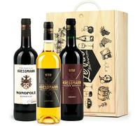 Coffret bois 3 vins de Bordeaux (2 rouges, 1 moelleux) - Caisse bois 3 bouteilles 75cl