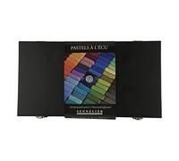 SENNELIER Coffret Bois Noir 120 Demi-Pastels à l’Écu - Pastels Extra-Tendres Haute Résistance à la Lumière - Texture Veloutée Professionnelle - Fabrication Artisanale Française