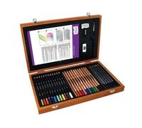 Coffret Bois Techniques Du Dessin Derwent Multicolore
