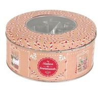 Coffret boite métallique ronde avec 10 emporte-pièces à pâtisserie - -