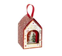 Coffret bougie parfumée en verre imprimés Noël rouges, blancs et verts 8x12.5x8cm Vert