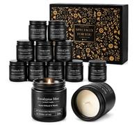 Coffret Bougies Parfumées Homme, 12 Bougies en Cire de Soja Naturelle, Coffret Cadeau Premium avec 12 Senteurs Masculines, Cadeau Homme Anniversaire, Noël, Fête des Pères, Mari, Papa, Copain