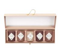 HOME DECO FACTORY - BO5533, Coffret de 5 bougies parfumées en cire de paraffine, verre, dimensions 4.50 x 5 cm, couleur rose, Conçu pour une ambiance relaxante et décorative