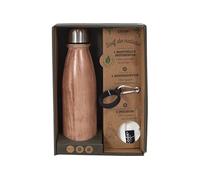 - Coffret bouteille isotherme 50 cl avec mousqueton Bois