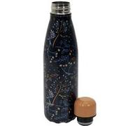 Cook Concept Bouteille isotherme KA4968 Fleurie 50 cl réutilisable acier inoxydable 6h/18h Noire