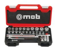 Coffret Box 1/2'' Mob - 28 pièces, 6 pans, Cliquet rond avec mousse de protection