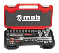 Coffret box 1/4" et 1/2" 6 pans avec cliquet rond - 33 pièces MOB