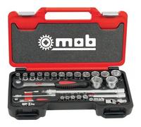 Coffret box 1/4" et 1/2" 6 pans avec cliquet rond - 33 pièces MOB