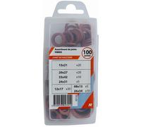 Coffret brochable de 100 joints fibre pour raccord : 5x1/4 + 30x3/8 + 20x(1/2' NOYON & THIEBAULT - 3/4' (20x27)) + 10x(1' - 1'1/4) + 5x24 - BJF100