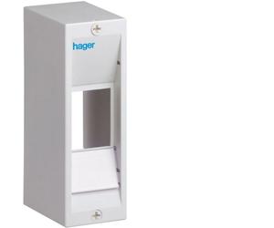 Coffret cache-borne - HAGER - GD102A - 2 modules - IP30 - Classe II - Blanc RAL 9010