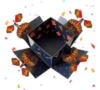 Coffret Cadeau - 4,92x4,92x4,92 pouces, Boîtes d'Anniversaire Papillon, Boîtes Cadeaux Drôles Réalistes en papier | Cadeaux de fête de remise de diplôme de papillon volant mul