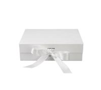 Coffret cadeau avec ruban de 2 pièces 23 cm pour Mariage, Anniversaire | Enveloppe bronzante, rangement de cartes de vœux, emballage de souvenirs de mariage, fête(23cm White)