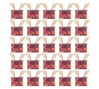 Coffret cadeau boîte à bonbons, contenants de rangement décoratifs carrés, paquet de 25 avec rubans, pour Noël, anniversaires, mariages, fêtes (Trompette de fleur rétro européenne [ailes d'or])