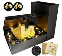 Coffret cadeau,Boîte + sac + ruban + lumières,Bowknot Boite Cadeau,Boite cadeau,boîte-cadeau de luxe,Boite Papier avec Ruban,pour Réception de Mariage, Anniversaire, Noël.,valentin, pâques, halloween