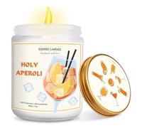 Coffret Cadeau Bougies Parfumées Aperol en Verre 100 g Coffret Cadeau Bougies Parfumées en Cire de Soja Naturelle et Huiles Essentielles pour Amis Collègues Famille