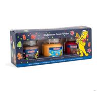 Coffret cadeau bougies parfumées Haribo™, 3 bougies en verre de 85 g, cire de paraffine, idée cadeau, rouge/orange