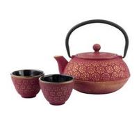 Bredemeijer Service à thé Shanghai Théière et tasses 3 pièces 600 ml fonte rouge