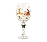 Coffret Cadeau Collection de Verre a Vin Verre de Noel 3d De Noël | verres à vin à tige avec Motifs de Vacances Gobelet Vacances Surélevé avec Décor de Flocon de Neige Pour Vins Cocktails