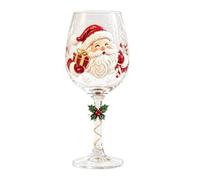 Coffret Cadeau Collection de Verre a Vin Verre de Noel 3d De Noël | verres à vin à tige avec Motifs de Vacances Gobelet Vacances Surélevé avec Décor de Flocon de Neige Pour Vins Cocktails