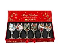 Coffret Cadeau Collection Verres Vin 3D Noël, Décor Table Gobelet Vacances