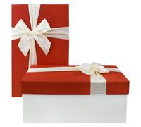 Coffret cadeau comprenant 2 articles, couleur crème/rouge
