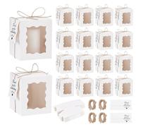 Coffret cadeau de 100 unités, avec fenêtre, dimensions 8,5 x 8,5 x 10 cm, couleur blanche