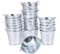 Coffret cadeau de 24 mini-paniers pour mariages, anniversaires, Noël, calendriers de l'Avent - couleur argent - hauteur 52 cm