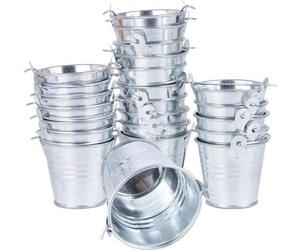 Coffret cadeau de 24 mini-paniers pour mariages, anniversaires, Noël, calendriers de l'Avent - couleur argent - hauteur 52 cm