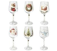 Coffret cadeau de collection de verres à vin 3D de Noël, verres à vin de | Verre de vacances surélevé avec décoration flocon de neige, lunettes de Noël 3D pour vin, cocktails, fêtes de vacances et