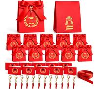 Coffret cadeau de fin d'études comprenant 50 articles : boîtes rouges, porte-clés et cartes