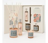 Coffret cadeau de luxe - 3 pièces avec bougie parfumée, bâtonnets de parfum d'ambiance et spray d'ambiance - Floral et frais - Coffret cadeau de qualité supérieure pour femmes et hommes - Parfum