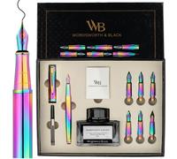 Coffret cadeau de stylos pour calligraphie, luxe, 6 pointes, arc-en-ciel