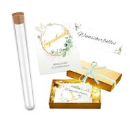 Coffret cadeau en argent, cadeau de cérémonie de juvénile, emballage cadeau d'argent, carte de pendaison de crémaillère, tube à essai Raffia (anniversaire A)