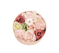 Coffret Cadeau Fleur De Savon Aux Huiles Essentielles - Porte-Savon Rond Pour Un Bain Relaxant - Parfait Pour Toutes Les Occasions